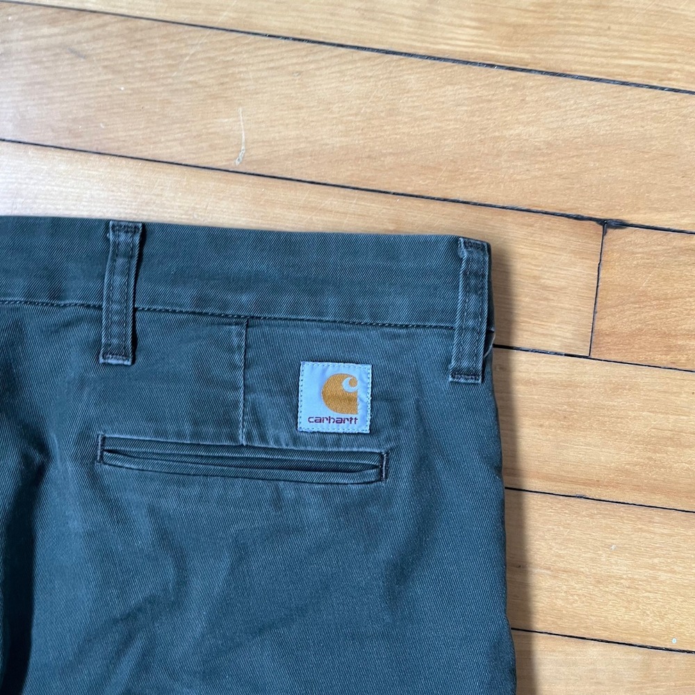 Carhartt WIP Sid Pant Mens 34 x 32 Dark Green Slim Tapered Chino Trousers - Picture 4 of 8